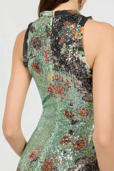 Roberto Cavalli Kimono Print Sequined Mini Dress | Thumbnail 5 Roberto Cavalli Kimono Print Sequined Mini Dress | Thumbnail 5