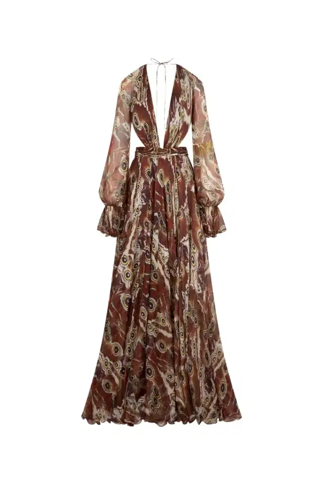 Roberto Cavalli Night Butterfly Print Maxi Dress