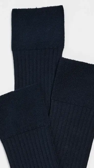 NN07 Cotton Ribbed Socks 3 Pack Navy Blue One Size | Thumbnail 3