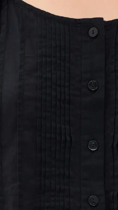 Ulla Johnson Clara Short Sleeve Cotton Top Noir | Thumbnail 6