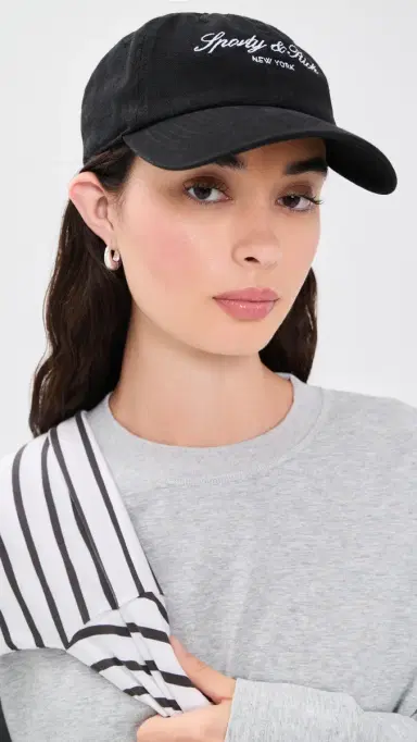 Sporty & Rich Signature NY Hat Faded Black White One Size | Thumbnail 3