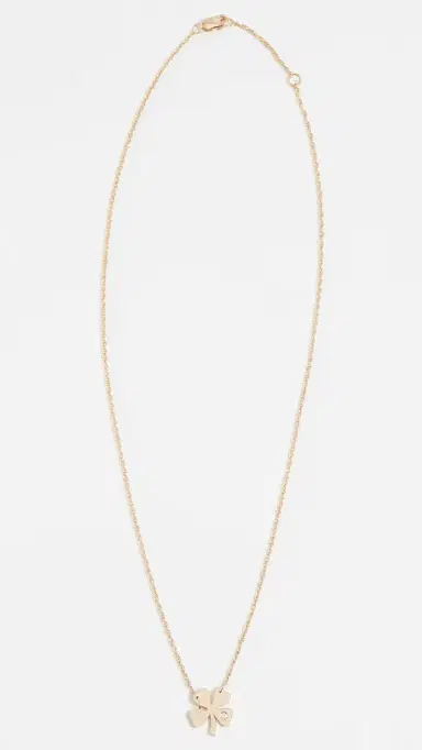 Jennifer Zeuner Jewelry Clover Necklace with Diamond Gold One Size | Thumbnail 4