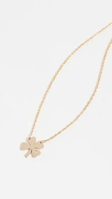 Jennifer Zeuner Jewelry Clover Necklace with Diamond Gold One Size | Thumbnail 5