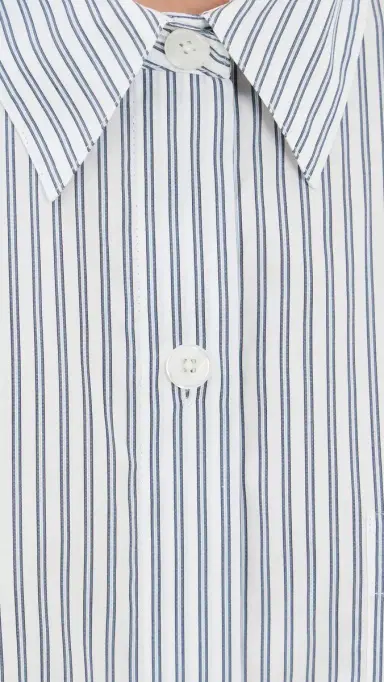 TWP Next Ex Button Down Shirt White/Navy P | Thumbnail 6