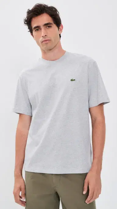 Lacoste Cotton Logo Tee Grey Chine | Thumbnail 2 Lacoste Cotton Logo Tee Grey Chine | Thumbnail 2