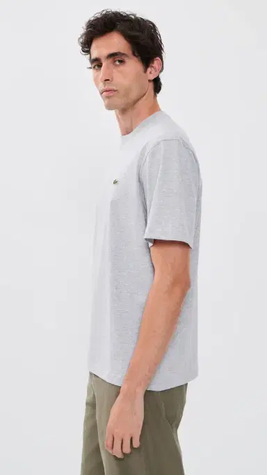 Lacoste Cotton Logo Tee Grey Chine | Thumbnail 4 Lacoste Cotton Logo Tee Grey Chine | Thumbnail 4
