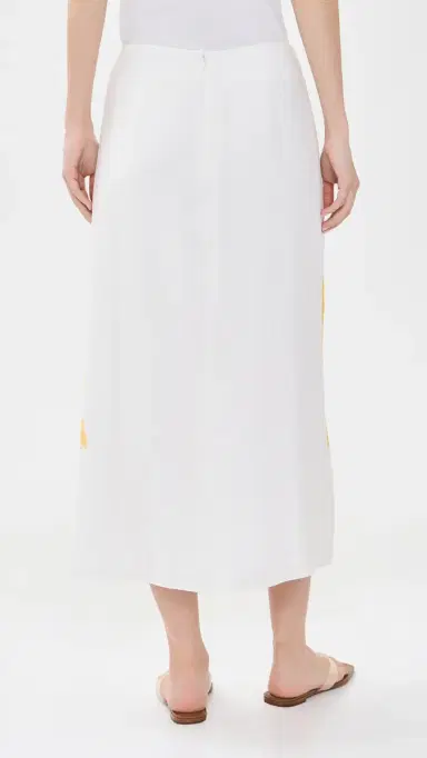 Vince Painted Abstract Floral Draped Skirt Off White/Sun 8 | Thumbnail 3 Vince Painted Abstract Floral Draped Skirt Off White/Sun 8 | Thumbnail 3