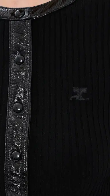Courrèges Contrasted Vinyl Cardigan | Thumbnail 6 Courrèges Contrasted Vinyl Cardigan | Thumbnail 6