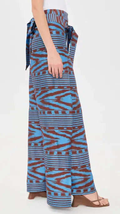 Coniglio Palm Beach Two Panel Wrap Pants IKAT STRIPE MARBLE AZUL | Thumbnail 4 Coniglio Palm Beach Two Panel Wrap Pants IKAT STRIPE MARBLE AZUL | Thumbnail 4
