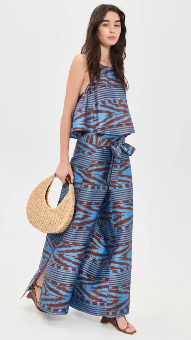Coniglio Palm Beach Two Panel Wrap Pants IKAT STRIPE MARBLE AZUL | Thumbnail 5 Coniglio Palm Beach Two Panel Wrap Pants IKAT STRIPE MARBLE AZUL | Thumbnail 5