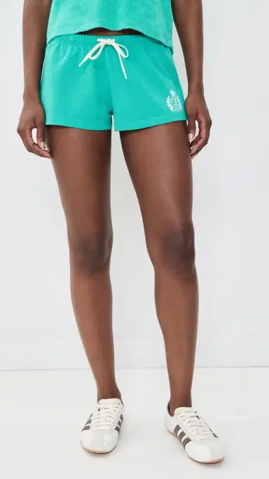 Sporty & Rich NY Crest Lounge Shorts Amalfi Green | Thumbnail 2 Sporty & Rich NY Crest Lounge Shorts Amalfi Green | Thumbnail 2