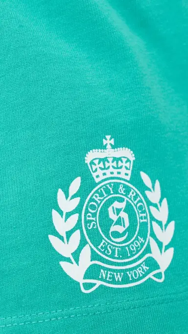 Sporty & Rich NY Crest Lounge Shorts Amalfi Green | Thumbnail 6 Sporty & Rich NY Crest Lounge Shorts Amalfi Green | Thumbnail 6