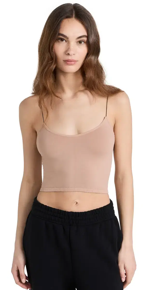 Free People Skinny Strap Seamless Brami Almond