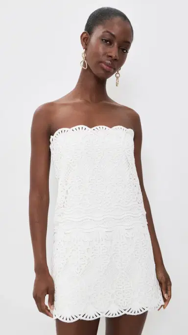 Alexis Zermatt Mini Dress White Crochet | Thumbnail 2