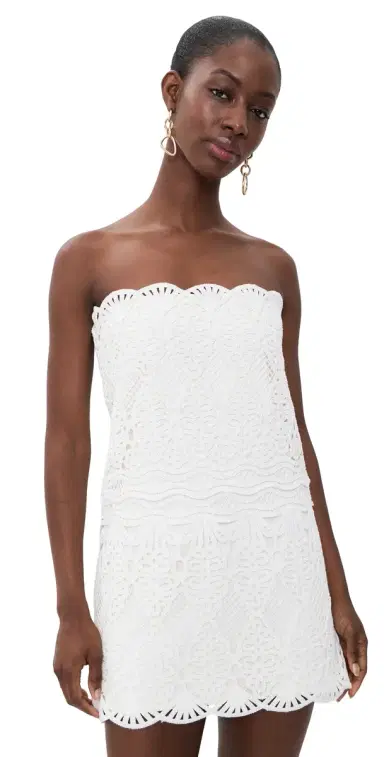 Alexis Zermatt Mini Dress White Crochet | Thumbnail 1