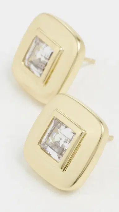 SHASHI Reagan Square Studs Gold One Size | Thumbnail 4