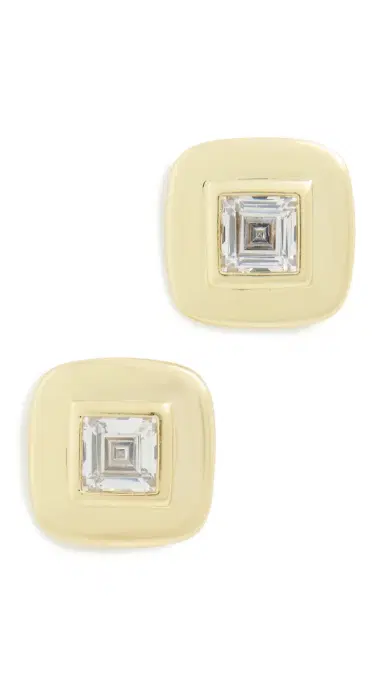 SHASHI Reagan Square Studs Gold One Size | Thumbnail 5