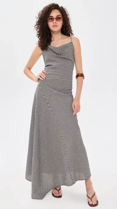 Muse Assembly Nina axi Dress Navy Gingham | Thumbnail 2