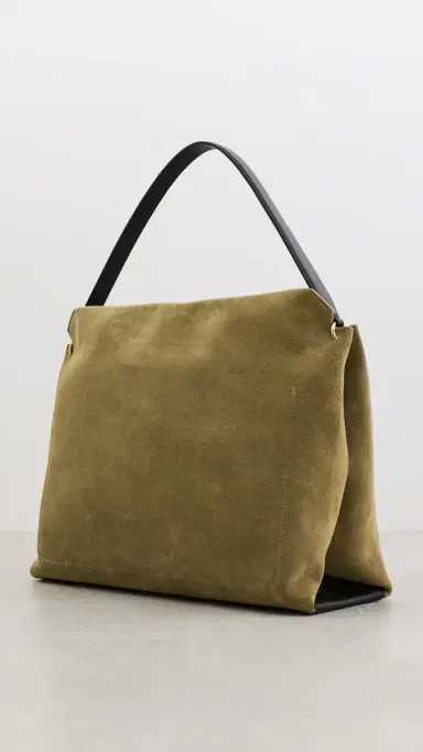 Wandler Penelope Tote Khaki Suede/Black One Size | Thumbnail 4