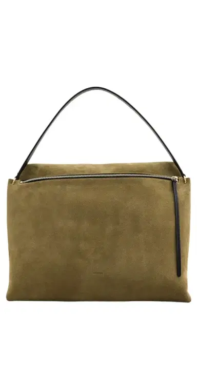 Wandler Penelope Tote Khaki Suede/Black One Size | Thumbnail 1