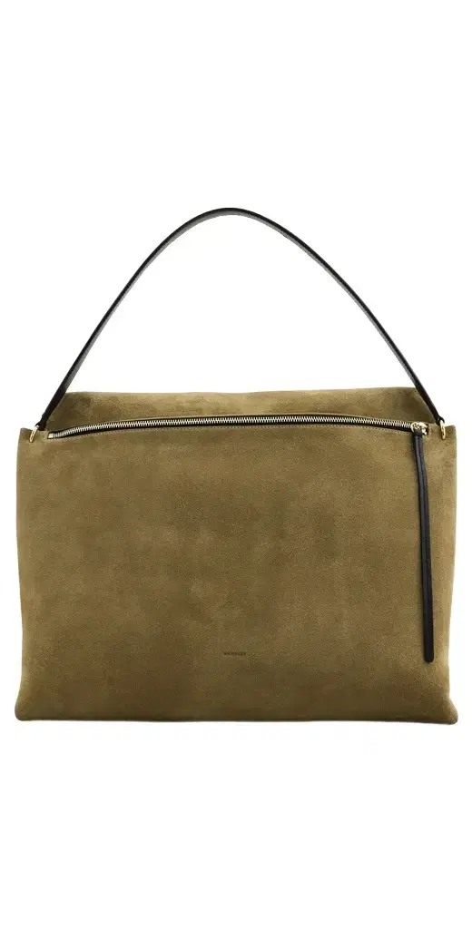 Wandler Penelope Tote Khaki Suede/Black One Size