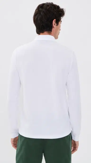 Lacoste Long Sleeve Original Cotton Pique Polo White | Thumbnail 3
