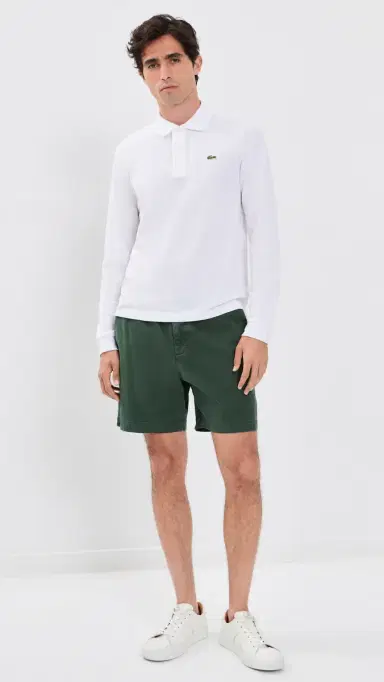 Lacoste Long Sleeve Original Cotton Pique Polo White | Thumbnail 5