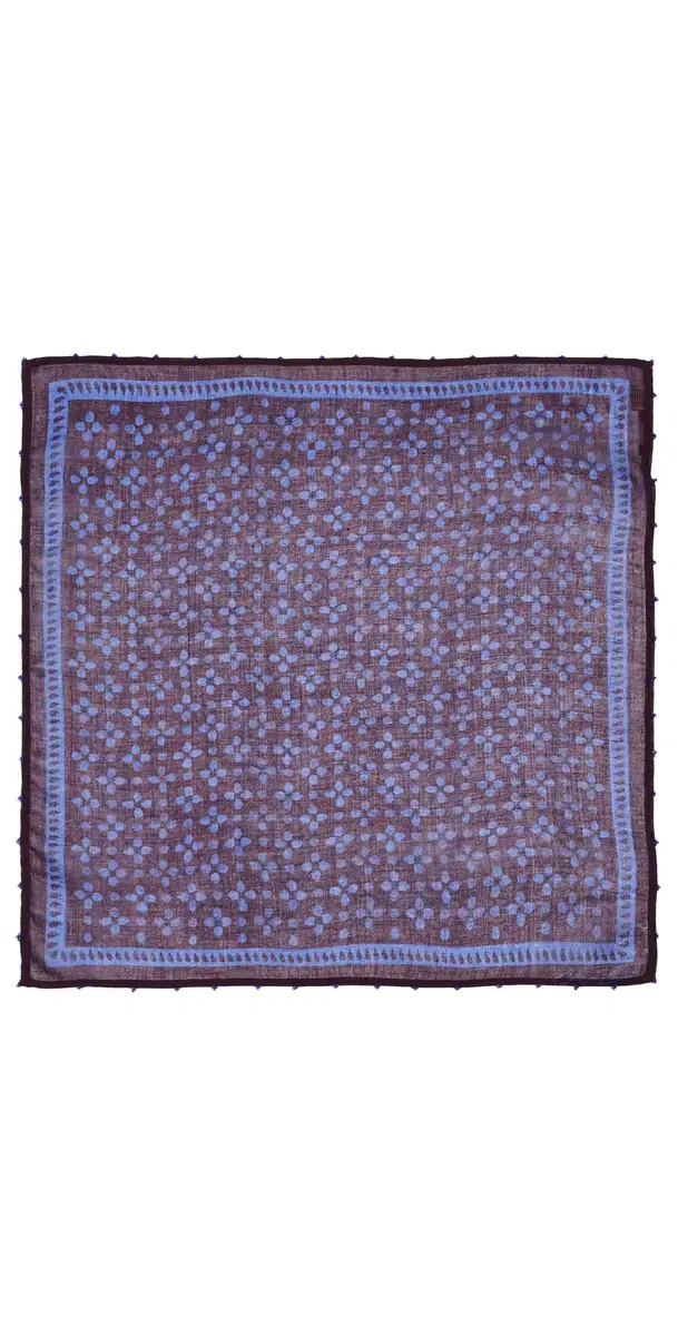 Chan Luu Beaded Floral Bandana Lapis One Size