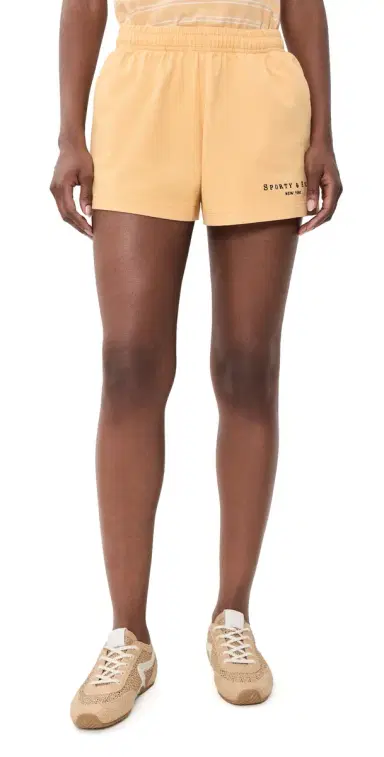 Sporty & Rich Title Embroidered Disco Shorts imone | Thumbnail 1 Sporty & Rich Title Embroidered Disco Shorts imone | Thumbnail 1