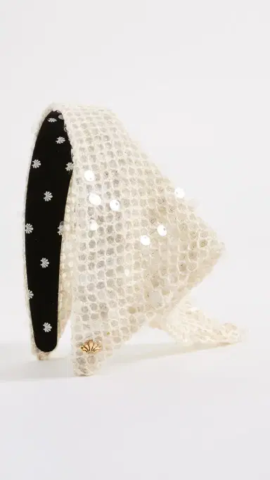 Lele Sadoughi Jackie Sequin Crochet Hankerchief Headband | Thumbnail 3