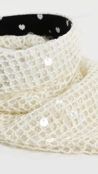 Lele Sadoughi Jackie Sequin Crochet Hankerchief Headband | Thumbnail 4