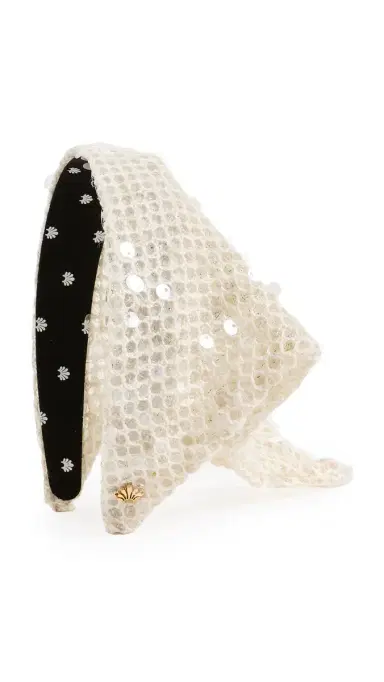 Lele Sadoughi Jackie Sequin Crochet Hankerchief Headband | Thumbnail 5
