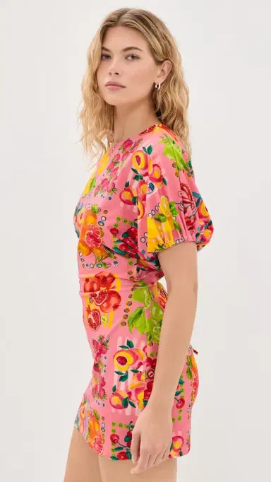Never Fully Dressed Pink Fruit Stamps Mini Dress | Thumbnail 4 Never Fully Dressed Pink Fruit Stamps Mini Dress | Thumbnail 4