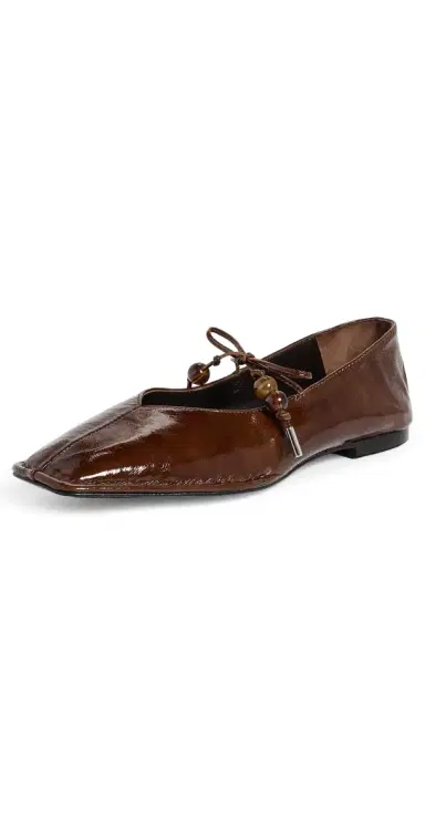 ALOHAS Sway Beads Leather Ballet Flats Beads Rift Brown 37 | Thumbnail 1 ALOHAS Sway Beads Leather Ballet Flats Beads Rift Brown 37 | Thumbnail 1