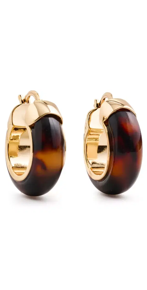 SHASHI Eugenie Tortoise Hoops Tortoise One Size