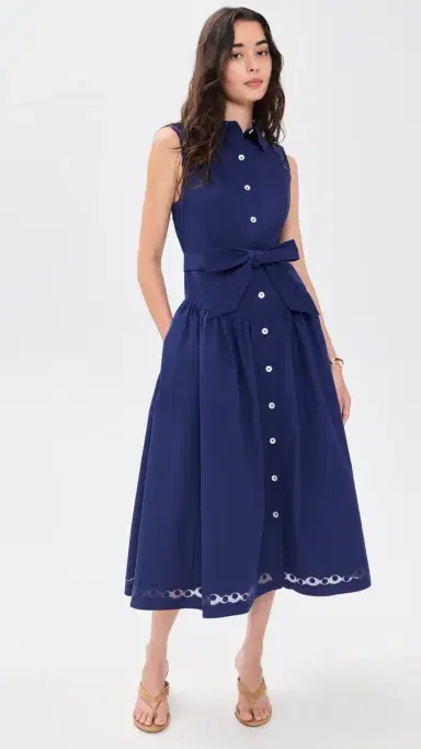 Shoshanna Bradley Midi Dress Indigo | Thumbnail 2