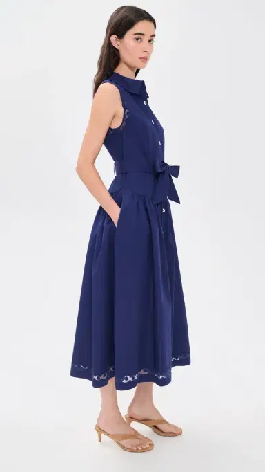 Shoshanna Bradley Midi Dress Indigo | Thumbnail 4