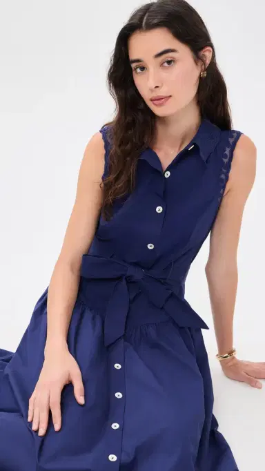 Shoshanna Bradley Midi Dress Indigo | Thumbnail 5