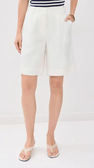 Rowing Blazers Linen Tencel Blend Bermuda Trousers White 6 | Thumbnail 2