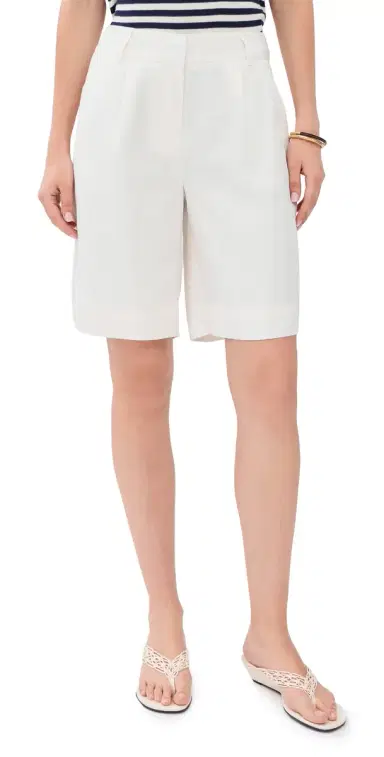 Rowing Blazers Linen Tencel Blend Bermuda Trousers White 6 | Thumbnail 1