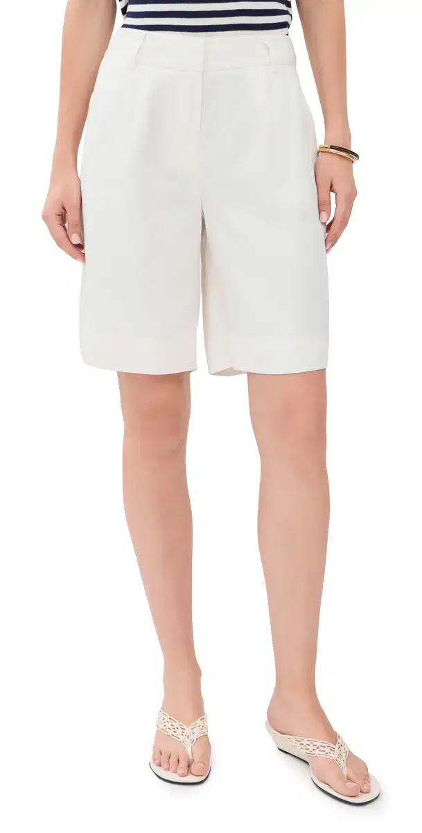 Rowing Blazers Linen Tencel Blend Bermuda Trousers White