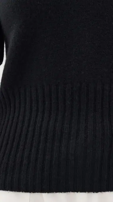 Vince High Rib Cashmere Blend Tee Black | Thumbnail 6
