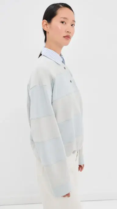 Acne Studios Polo Sweatshirt Light Blue/Grey L | Thumbnail 4