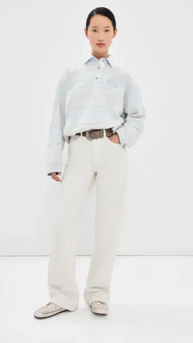 Acne Studios Polo Sweatshirt Light Blue/Grey L | Thumbnail 5
