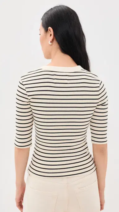 Citizens of Humanity Nali Henley Tee Quartz Stripe L | Thumbnail 3