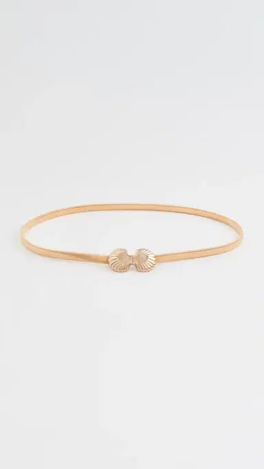 Lele Sadoughi Shell Chain Stretch Belt Gold One Size | Thumbnail 2
