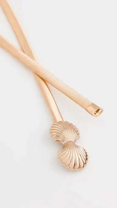 Lele Sadoughi Shell Chain Stretch Belt Gold One Size | Thumbnail 5