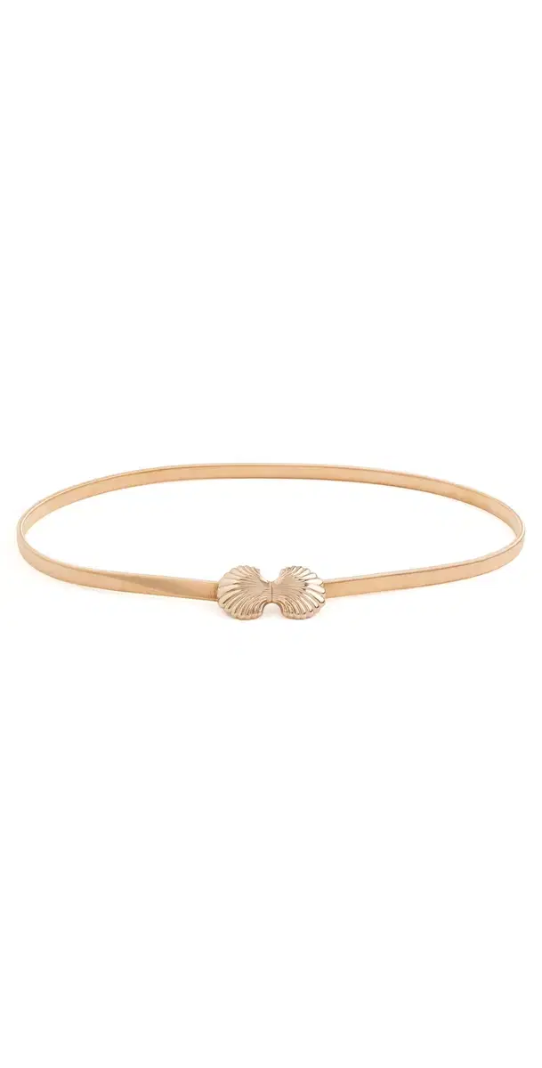 Lele Sadoughi Shell Chain Stretch Belt Gold One Size