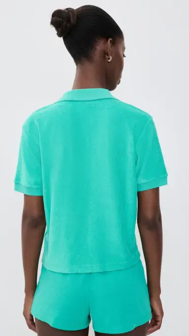 Sporty & Rich Signature Logo Terry Polo Amalfi Green White M | Thumbnail 3 Sporty & Rich Signature Logo Terry Polo Amalfi Green White M | Thumbnail 3