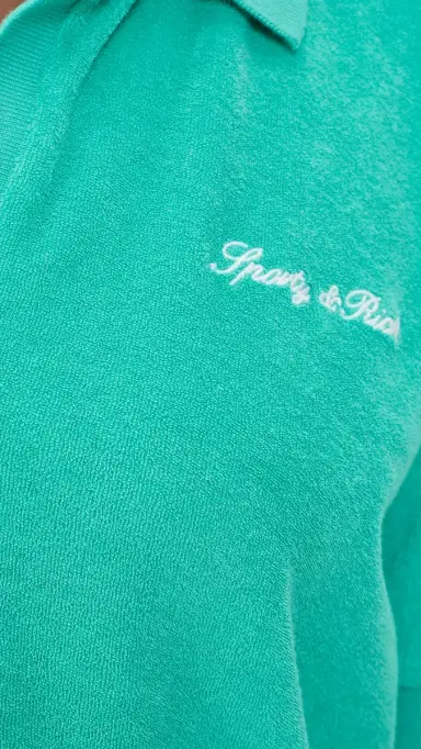 Sporty & Rich Signature Logo Terry Polo Amalfi Green White M | Thumbnail 6 Sporty & Rich Signature Logo Terry Polo Amalfi Green White M | Thumbnail 6